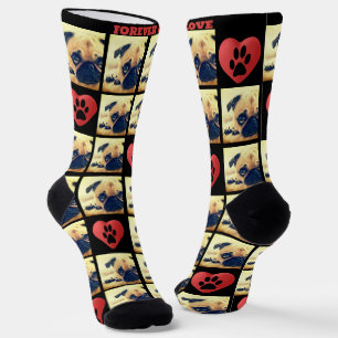 Calcetines Collage de fotos de amor personalizado ama a mi ma