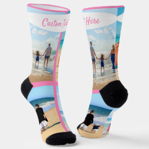Calcetines Collage de fotos personalizado tira sus fotos y te