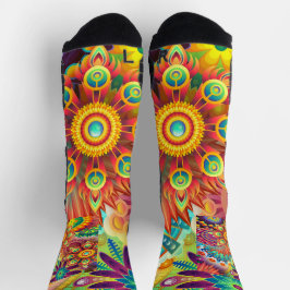 Calcetines Collage de Mandala Floral Leyendas de yoga psicodé