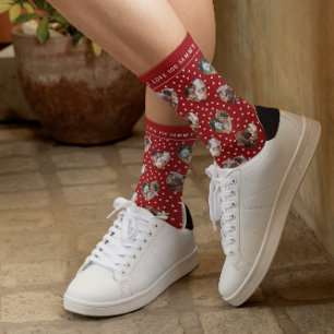 Calcetines Collage de Valentines Photo Hearts Monograma
