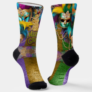 Calcetines Collares de perlas de SlipperyJoe's Mardi Gras dob
