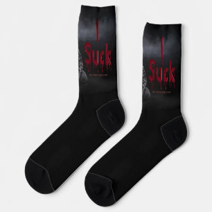 Calcetines Colmillos de figura vampírica pálida de Halloween
