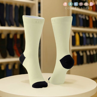 Calcetines Color Amarillo Limón Pastel Luz Suave Sólida