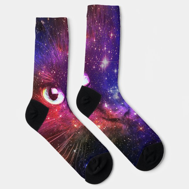 Calcetines Color Burst Galaxy Cat  (Derecha)