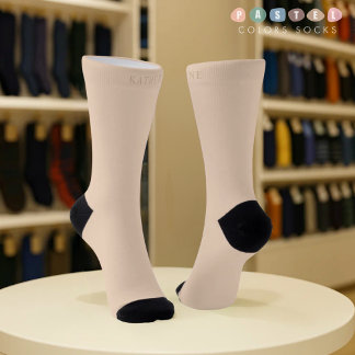 Calcetines Color crema beige amarillo pastel suave sólido lig