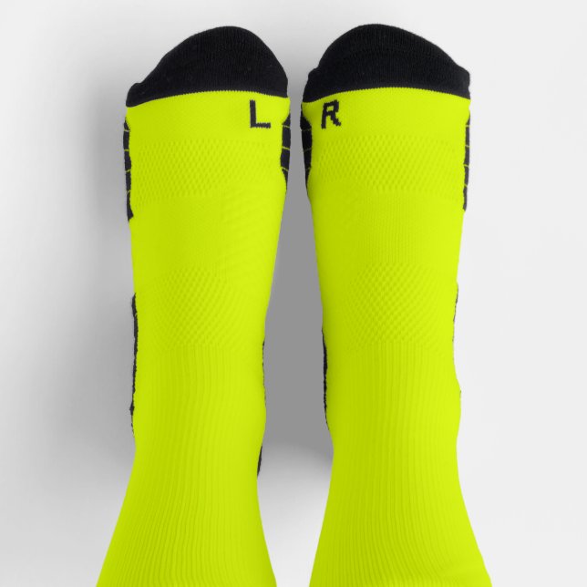 Calcetines color sólido amarillo fluorescente (Arriba)