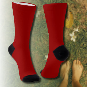 Calcetines Color sólido rojo Crimson   Clásica   Elegante