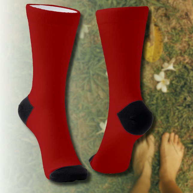 Calcetines Color sólido rojo Crimson | Clásica | Elegante (Subido por el creador)