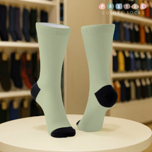 Calcetines Color Verde Musgo Suave Pastel Luz Sólida