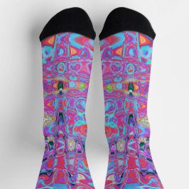 Calcetines Colores abstractos de arcoíris cósmico ondas retro