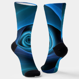 Calcetines Colores azules espirales 3D Resumen arte fractal m