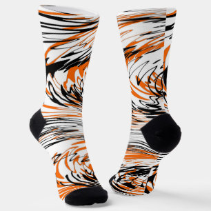 Calcetines Colores bengalíes Naranja y líneas negras