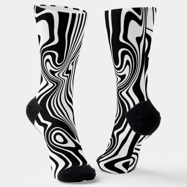 Calcetines Colores personalizados agarran las ondas abstracta (Angular)