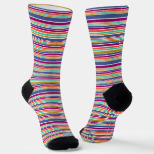 Calcetines Colores Retro Texturizado Rayas
