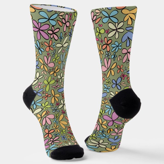 Calcetines Colorful Abstract Wildflower Garden (Angular)