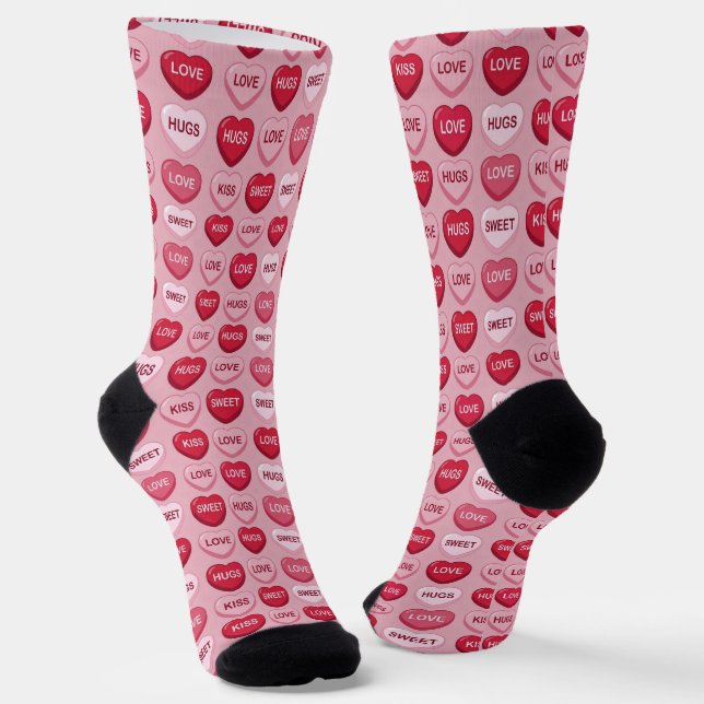 Calcetines colorful candy Valentine's day heart pattern (Angular)