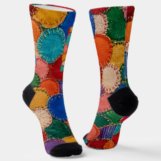 Calcetines Colorful Circular Patchwork Sock Design