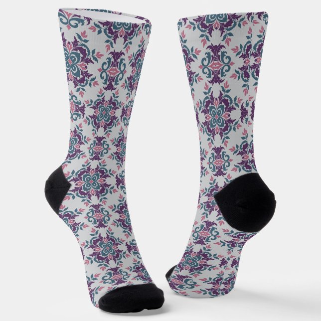 Calcetines Colorful IkatFloral Motif Pattern (Angular)