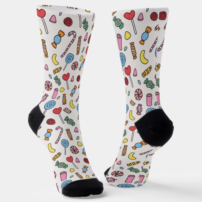 Calcetines Colorful Retro Cartoon Candy Pattern Socks (Angular)