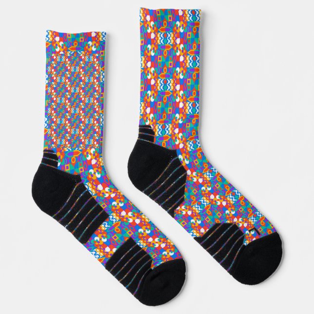 Calcetines Colorful socks with a jigsaw puzzle pattern (Derecha)
