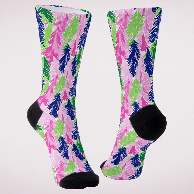 Calcetines Coloridas vacaciones de árboles navideños modernos (Subido por el creador)