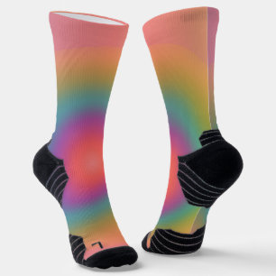 Calcetines Colorido espacio de círculo concéntrico arcoiris