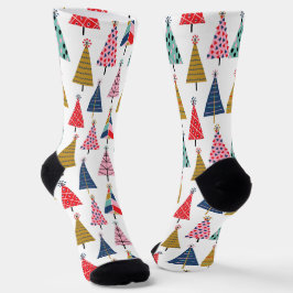 Calcetines Coloridos árboles navideños de Boho