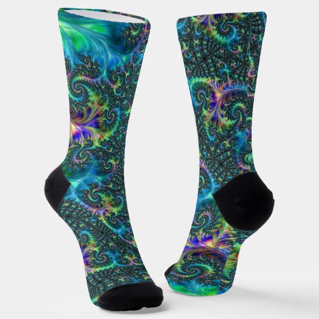 Calcetines coloridos de la tripulación fractal (Angular)