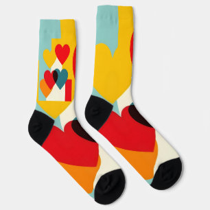 Calcetines coloridos diseño de corazones