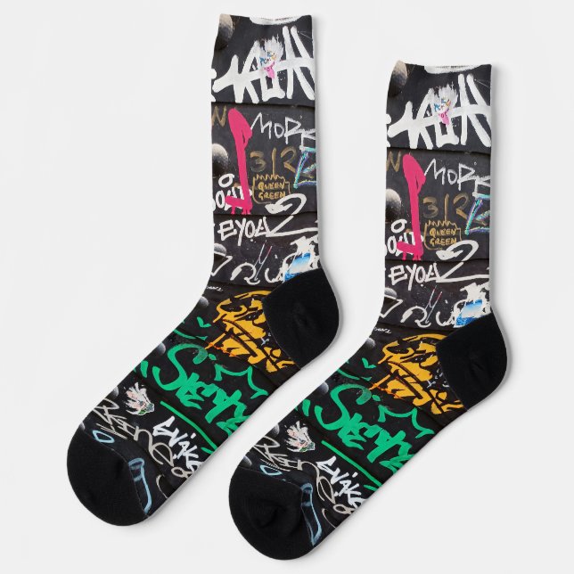 Calcetines coloridos escritos locos (Izquierda)