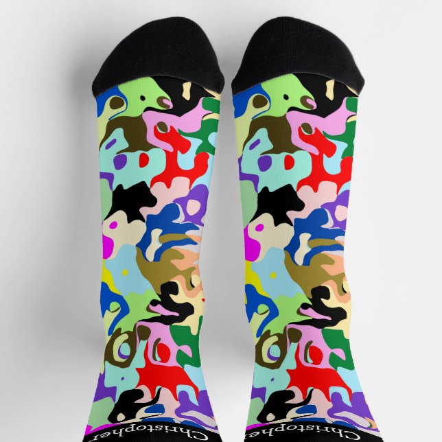 Calcetines Colourful Abstract Art Pattern Design (Arriba)