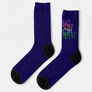 Calcetines Comer. Dormir. Gimnasio. Repetir. ejercicio de muj