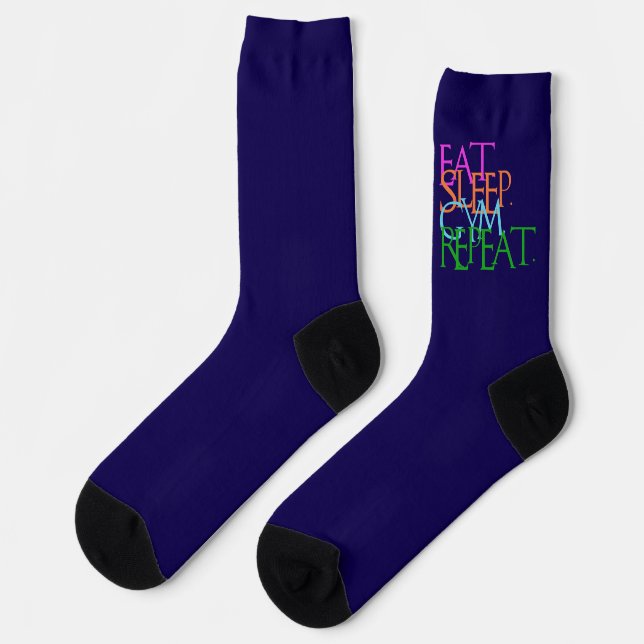 Calcetines Comer. Dormir. Gimnasio. Repetir. ejercicio de muj (Izquierda)