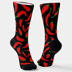 Calcetines Comida picante de pimiento de chile rojo