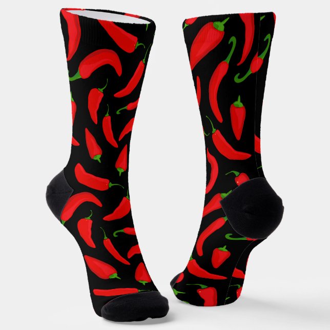 Calcetines Comida picante de pimiento de chile rojo (Angular)
