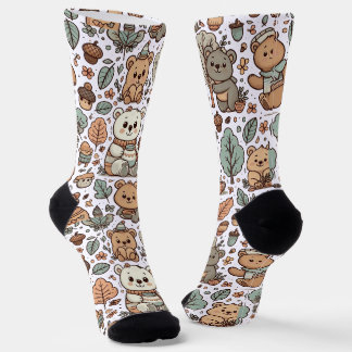 Calcetines Cómodos zócalos de oso lindo - Diseño de vectores