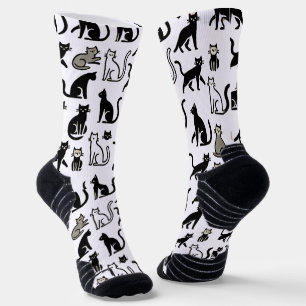 Calcetines Cómodos zócalos de patrón de gato negro