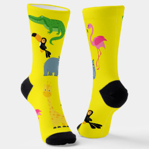 Calcetines con animales africanos de dibujos anima