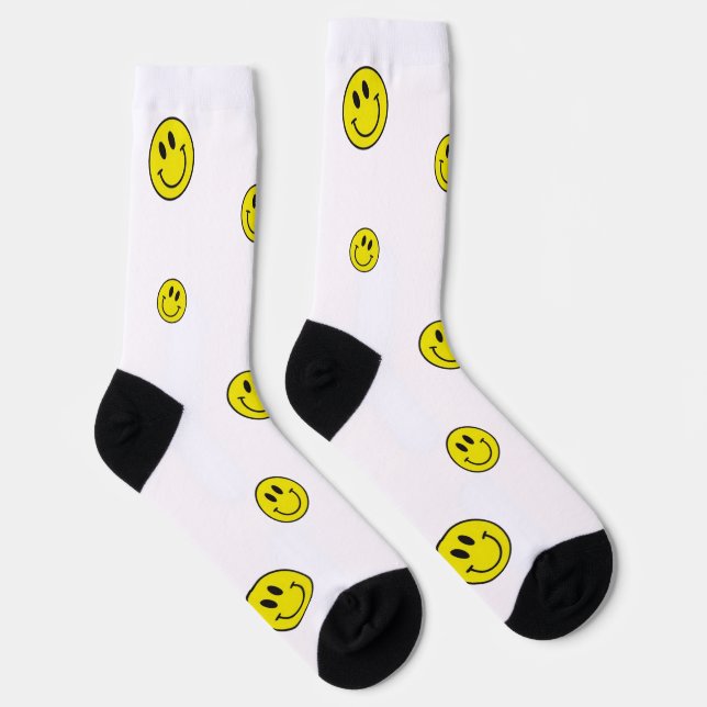 calcetines con cara sonriente de oso sonriente (Derecha)