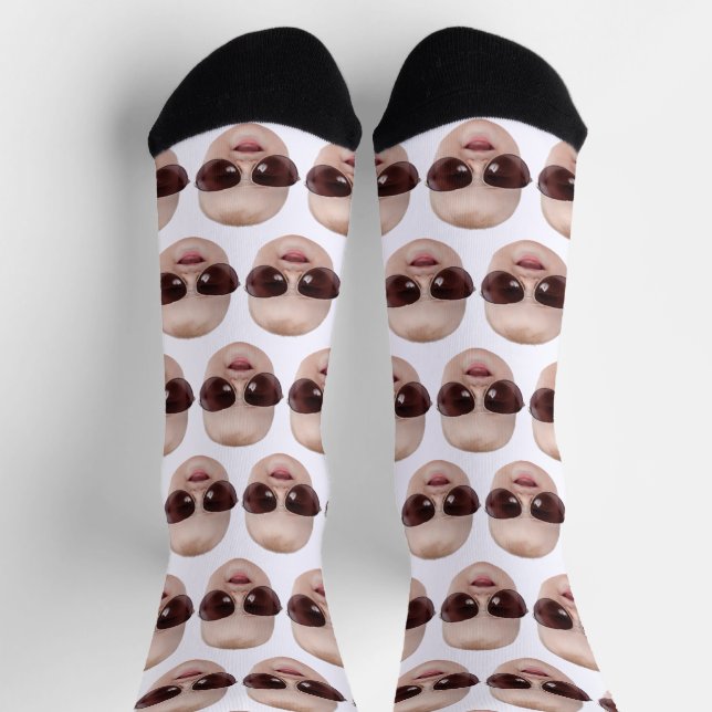 Calcetines con Caras Divertidas Personalizadas Fot (Arriba)