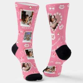 Calcetines con collage de fotos personalizadas de 