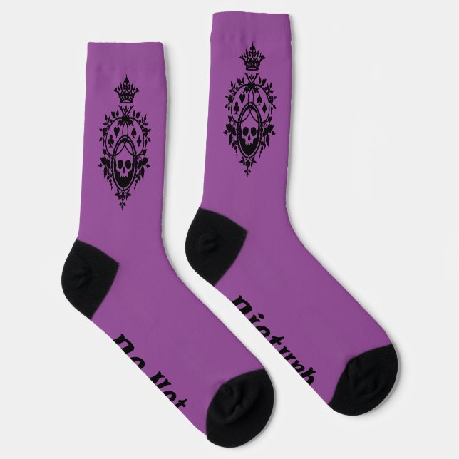 Calcetines con Cresta Morada con Cráneo y Palos de (Derecha)