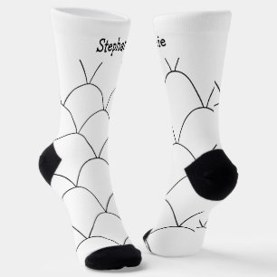 Calcetines con diseño Art Deco blanco