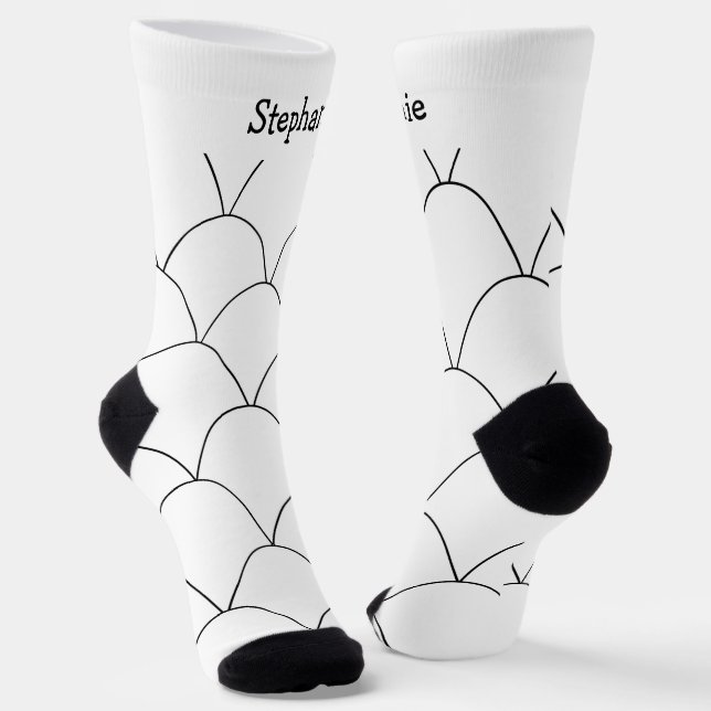 Calcetines con diseño Art Deco blanco (Angular)