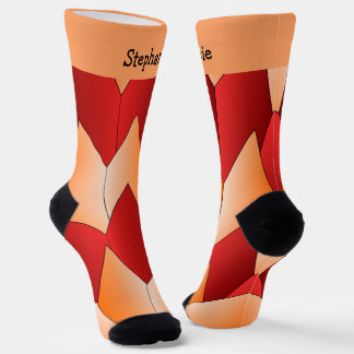 Calcetines con diseño Art Déco de color naranja ro