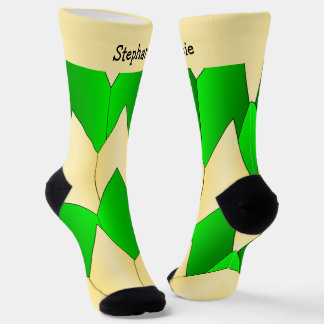 Calcetines con diseño art déco verde amarillo