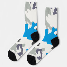 Calcetines con diseño de camuflaje gris y azul