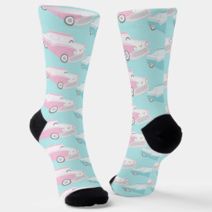 Calcetines con diseño de estampado de coche vintag