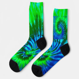 Calcetines con diseño de Tie Dye verde y azul