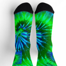 Calcetines con diseño de Tie Dye verde y azul